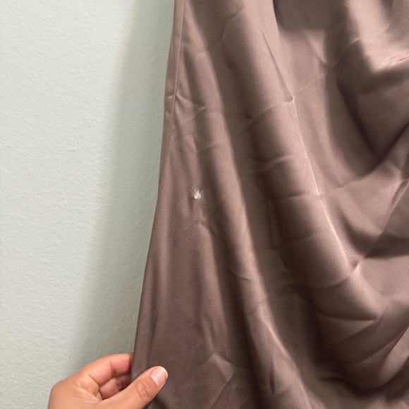 Birdy Grey Lydia Dress in Shiny Satin Mocha Size Small - Picture 5 of 14